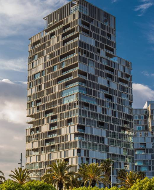 Modern corporate building shot on a sunny day.